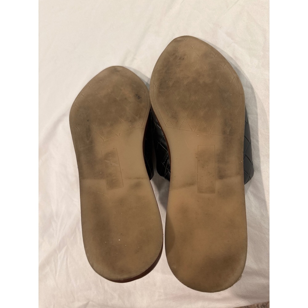 Yellow Box Niabee Black Woven Pointed Toe Mules Flats Womens Size 9 Slip On - Picture 3 of 4